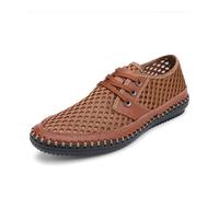 Baskets Hommes Chaussures - FUNMOON - Marron - Cuir - Plat - Lacets 41