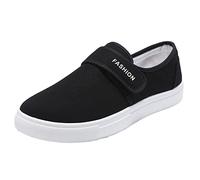 Baskets Hommes Plates Slip on Chaussures de Marche Basses Chaussures décontractées à la Mode Tendances Chaussures pour Hommes Comfortable Respirantes Chaussures de Sport (Black, 40)
