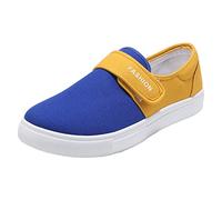 Baskets Hommes Plates Slip on Chaussures de Marche Basses Chaussures décontractées à la Mode Tendances Chaussures pour Hommes Comfortable Respirantes Chaussures de Sport (Yellow, 43)