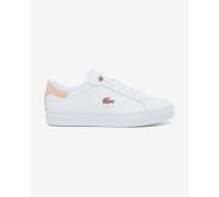 Baskets Lacoste Powercourt Leather blanc rose clair femme - 37