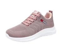 Baskets larges pour femme - Soutien de la voûte plantaire - En mousse à mémoire de forme - Baskets de marche compensées en maille respirante - Chaussures de sport sur route - Antidérapantes