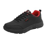 Baskets larges pour homme en cuir respirant avec soutien de la voûte plantaire et mousse à mémoire de forme, douces, légères et confortables, chaussures de course athlétiques antidérapantes pour la
