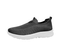Baskets légères à enfiler pour homme - Confortables et respirantes - Avec semelle rembourrée douce - Entrée facile - Pour l'été, l'extérieur, les voyages, les loisirs décontractés, gris foncé, 40 2/3
