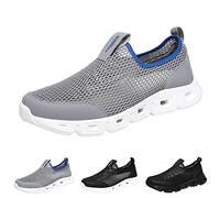 Baskets légères et respirantes pour homme | Paire de chaussures de marche en maille creuse pour la gym, le sport, les loisirs, la course sur route, gris foncé, 42 EU