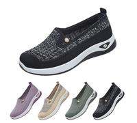 Baskets légères pour femme - Chaussures de marche d'été - Respirantes - Chaussures de jogging larges - Orthopédiques - Confortables - Chaussures de course - Chaussures de sport d'extérieur, Noir , 37