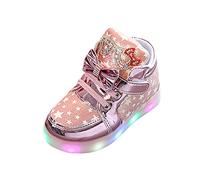 Baskets lumineuses à DEL unisexes pour garçons et filles - Chaussures clignotantes lumineuses à lacets faciles à fixer pour la danse, Halloween, Noël, Nouvel An, rose, 27 EU