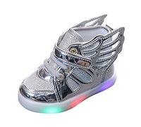 Baskets lumineuses à paillettes pour bébé garçon et fille - Bout ouvert - Semelle souple antidérapante - Chaussures de sport légères et confortables - Chaussures lumineuses pour filles - Chaussures