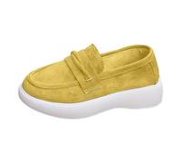 Baskets Mesh pour Femmes Décontractées de Marche Chaussures Running Antidérapant Plateforme Running Sandales Légères et Confortables Slip on Basquette Sport Automne Été (Yellow, 37)