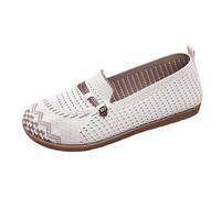 Baskets Mesh pour Femmes Décontractées de Marche Chaussures Running Antidérapant Plateforme Running Sandales Slip on et Confortables Légères Basquette Automne Été Sport (Beige, 38.00)
