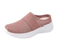 Baskets Mesh pour Femmes Décontractées de Marche Chaussures Running Antidérapant Plateforme Running Sandales Slip on et Confortables Légères Basquette Été Sport Automne (Pink, 41.00)