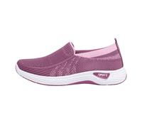 Baskets Mesh pour Femmes Décontractées de Marche Chaussures Running Antidérapant Plateforme Running Sandales Slip on et Confortables Légères Basquette Sport Été Automne (Purple, 40.00)