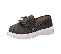 Baskets Mesh pour Femmes Décontractées de Marche Chaussures Running Antidérapant Plateforme Running Sandales Légères et Confortables Slip on Basquette Sport Bow Été Automne (Grey, 41)