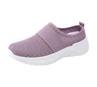 Baskets Mesh pour Femmes Décontractées de Marche Chaussures Running Antidérapant Plateforme Running Sandales Slip on et Confortables Légères Basquette Été Sport Automne (Purple, 38.00)
