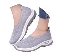 Baskets Mesh pour Femmes Décontractées de Marche Chaussures Running Antidérapant Plateforme Running Sandales Légères et Confortables Slip on Basquette Été Sport Automne (Grey, 37)