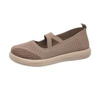 Baskets Mesh pour Femmes Décontractées de Marche Mary JaneRunning Antidérapant Plateforme Running Sandales Slip on Légères et Confortables Basquette Sport Été Automne (Coffee, 37)