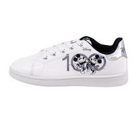 Baskets Mickey et Minnie Mouse - Couleur Blanche, Noire et Grise - Taille 33 - Fermeture à Lacets - Sneakers en Polyester avec Semelle PVC - Produit Original Conçu en Espagne
