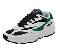 Baskets Mode Femme Fila V94m Low - Blanc Bleu Vert - Cuir - Lacets - Plat 39,5