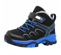 Baskets montantes à lacets pour garçons - Pour la randonnée, la course à pied, la marche - Imperméables et antidérapantes - Pour l'automne et l'hiver, bleu, 31 EU