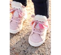 Baskets montantes bébé fille 3 pompons rose clair 22