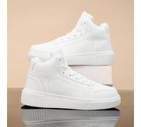 Baskets montantes blanches style coréen, nouvelles chaussures polyvalentes à semelle épaisse 2025, chaussures de plateforme Ins pour étudiants, style de rue, grandes tailles pour femmes, couples, chau