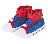 Baskets montantes en toile Spiderman pour garçon avec fermeture éclair, noir/rouge, 27 EU