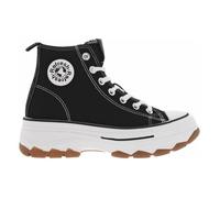 Baskets montantes femme - REFRESH - Noir - Lacets et zip latéral - Plateforme 5,5 cm 37