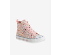 Baskets montantes fille en toile fantaisie blanc imprimé 37