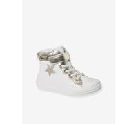 Baskets montantes fille zippées et à lacets blanc 25