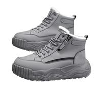 Baskets Montantes Homme Bottes De Neige Plateforme Lacets Doublure en Peluche Chaude Bottes de Randonnée Semelle Antidérapante Tendance Chaussures Décontractée Automne Hiver 40