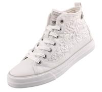 Baskets montantes Mustang pour femmes - Blanc - Textile - Lacets 44