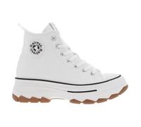 Baskets montantes plateforme Refresh blanc - REFRESH - Femme - Textile - Lacets - Plateau 39