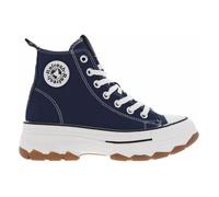 Baskets montantes plateforme Refresh bleu - REFRESH - Femme - Textile - Lacets - Plat 40