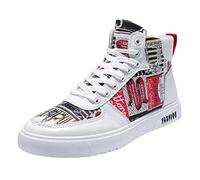 Baskets montantes pour homme - Chaussures de rue légères et plates à lacets - Chaussures décontractées - Chaussures montantes respirantes - Chaussures d'extérieur - Chaussures de fitness, de trekking