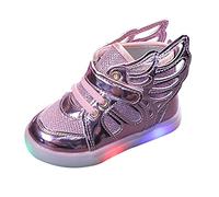 Baskets Montants garçons et Filles Mode LED Baskets Lumineuses Quatre Saisons Patins universels en Cuir Chaussures à roulettes décontractées avec Aile Baskets et Chaussures de Sport