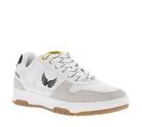 Baskets multisports blanches et noires à semelle plate et à lacets plats rayés 45