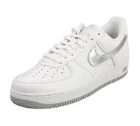 Baskets - Nike - AIR FORCE 1 LOW RETRO - Homme - Argent Blanc - Cuir - Lacets 45