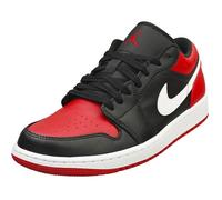 Baskets - Nike - AIR JORDAN 1 LOW - Homme - Noir Rouge - Cuir et Synthetique - Lacets 42,5