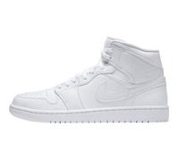 Baskets - NIKE - Air Jordan 1 Mid - Homme - Blanc - Cuir - Plat - Lacets 42
