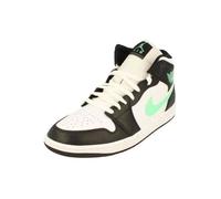 Jordan Air 1 Mid Chaussures Unisexes pour Adulte, Blanc, Vert, Noir Brillant 103, 45