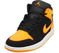 Baskets - Nike - AIR JORDAN 1 MID SE - Homme - Cuir - Lacets - Orange Noire 45,5