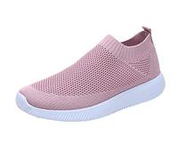 Baskets noires à enfiler pour homme et femme - En maille respirante - Chaussures de marche athlétiques - Semelle souple - Antidérapantes - Coupe basse - Coupe large - Baskets orthopédiques