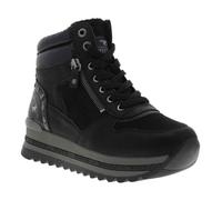 Baskets noires à talon semi-compensé avec des lacets et un zip latéral 38