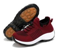 Baskets Orthopédique pour Hallux Valgus, Mode Chaussures De Running Basket Compensee Gym Fitness Jogging Sneakers (1855 Rouge,37)