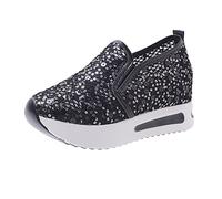 Baskets orthopédiques à paillettes pour la marche, les loisirs, les loisirs, les loisirs, les femmes, chaussures décontractées pour femmes, Noir , 37.5 EU