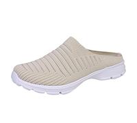 Baskets orthopédiques larges réglables à enfiler pour femme - Chaussures de course légères en maille respirante - Soutien de la voûte plantaire - Chaussures de travail décontractées, Beige 2., 39.5 EU
