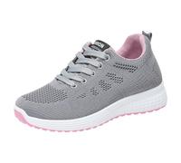 Baskets orthopédiques légères en maille respirante pour femme - Soutien de la voûte plantaire - Antidérapantes - Mousse à mémoire de forme - Chaussures de marche orthopédiques douces et épaisses, gris