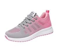 Baskets orthopédiques légères en maille respirante pour femme - Soutien de la voûte plantaire - Antidérapantes - Mousse à mémoire de forme - Chaussures de marche orthopédiques douces et épaisses, rose