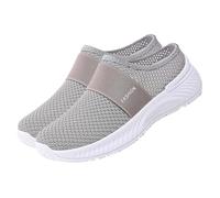 Baskets orthopédiques légères et respirantes pour femme - En maille - Chaussures de marche à bout fermé - Sandales pour diabétiques - Sports de plein air - Sandales décontractées, gris, 40 EU