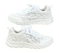 Baskets orthopédiques luxueuses pour femme - Soutien de la voûte plantaire - Mousse à mémoire de forme - Maille respirante - Imprimé chic - Chaussures de sport douces - Semelle épaisse