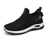 Baskets orthopédiques pour femme avec soutien de la voûte plantaire - Antidérapantes et respirantes - En maille - Chaussures de sport basses à lacets - Légères et confortables - Chaussures compensées